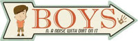 BOYS Metal Novelty Arrow Sign