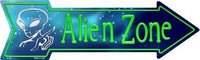Alien Zone Metal Novelty Arrow Sign