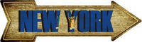New York State Flag Metal Novelty Arrow Sign