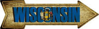 Wisconsin State Flag Metal Novelty Arrow Sign