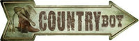 Country Boy Metal Novelty Arrow Sign