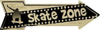 Skate Zone Metal Novelty Arrow Sign