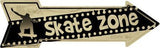 Skate Zone Metal Novelty Arrow Sign