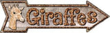 Giraffes Metal Novelty Arrow Sign