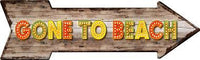 Gone to Beach Metal Novelty Arrow Sign