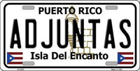 Adjuntas Puerto Rico State Background Metal Novelty License Plate