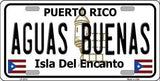 Aguas Buenas Puerto Rico State Background Metal Novelty License Plate