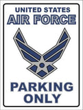 Air Force Parking Only Metal Novelty Parking Sign
