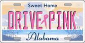 Drive Pink Alabama Novelty Metal License Plate