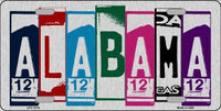 Alabama License Plate Art Brushed Aluminum Metal Novelty License Plate