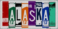 Alaska License Plate Art Brushed Aluminum Metal Novelty License Plate