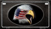 American Flag Eagle Black and Gray Metal Novelty Motorcycle License Plate