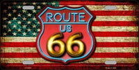 American Route 66 Neon Metal Novelty License Plate