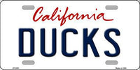 Anaheim Ducks California Novelty State Background Metal License Plate