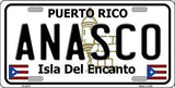 Anasco Puerto Rico State Background Metal Novelty License Plate