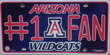 Arizona Wildcats #1 Fan Embossed Metal Novelty License Plate