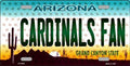Arizona Cardinals NFL Fan Arizona State Background Novelty Metal License Plate