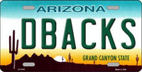 Arizona Diamondbacks Arizona State Background Novelty Metal License Plate
