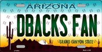 Arizona Diamondbacks MLB Fan Arizona State Background Novelty Metal License Plate