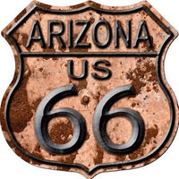 Arizona Route 66 Rusty Metal Novelty Highway Shield