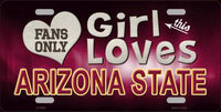 This Girl Loves Arizona State Novelty Metal License Plate