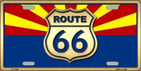 Route 66 Arizona State Flag Novelty Metal License Plate