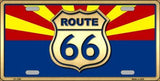 Route 66 Arizona State Flag Novelty Metal License Plate