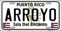 Arroyo Puerto Rico State Background Metal Novelty License Plate