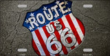 Asphalt Highway Route 66 Metal Novelty License Plate