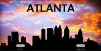 Atlanta City Silhouette Metal Novelty License Plate