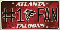 Atlanta Falcons #1 Fan Novelty Metal License Plate