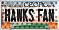 Atlanta Hawks NBA Fan Georgia Novelty State Background Metal License Plate