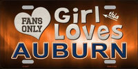 This Girl Loves Auburn Novelty Metal License Plate