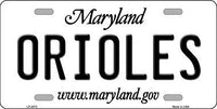 Baltimore Orioles Maryland State Background Novelty Metal License Plate
