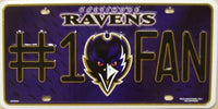 Baltimore Ravens #1 Fan Novelty Metal License Plate