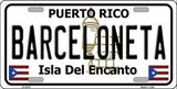 Barceloneta Puerto Rico State Background Metal Novelty License Plate