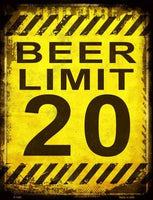 Beer Limit Metal Novelty Parking Sign