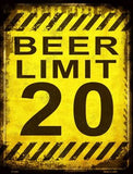 Beer Limit Metal Novelty Parking Sign