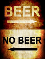 Beer No Beer Metal Novelty Parking Sign