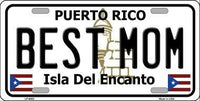 Best Mom Puerto Rico State Background Metal Novelty License Plate
