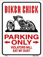Biker Chick Only Metal Novelty Parking Sign