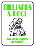 Billiards & Pool Metal Novelty Parking Sign