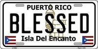 Blessed Puerto Rico State Background Metal Novelty License Plate