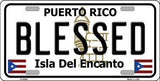 Blessed Puerto Rico State Background Metal Novelty License Plate