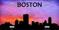 Boston City Silhouette Metal Novelty License Plate