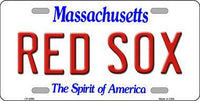 Boston Red Sox Massachusetts State Background Novelty Metal License Plate