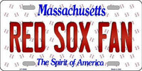 Boston Red Sox MLB Fan Massachusetts State Background Novelty Metal License Plate