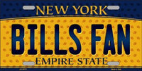 Buffalo Bills NFL Fan New York State Background Novelty Metal License Plate