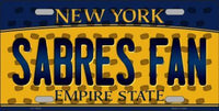 Buffalo Sabres NHL Fan New York Novelty State Background Metal License Plate
