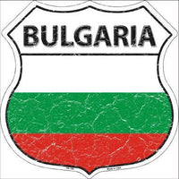 Bulgaria Country Flag Highway Shield Metal Sign